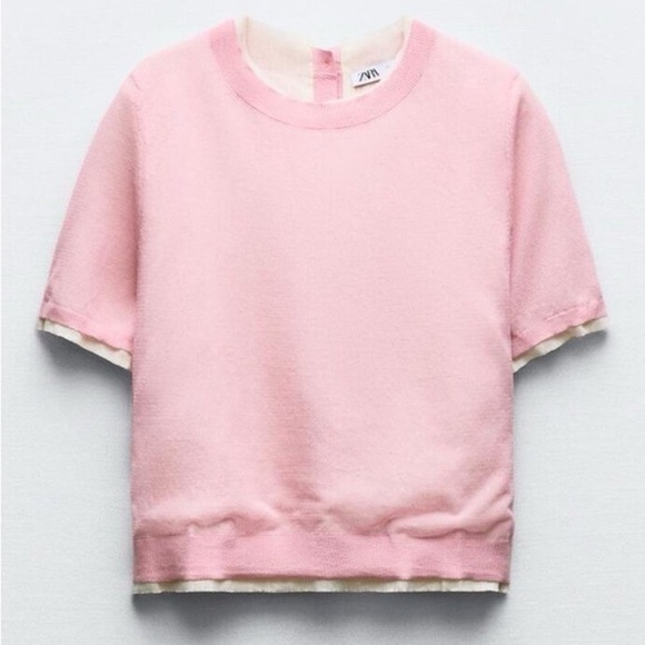 ZARA | Linen Pink Contrast Top Frayed Trim - Picture 1 of 16